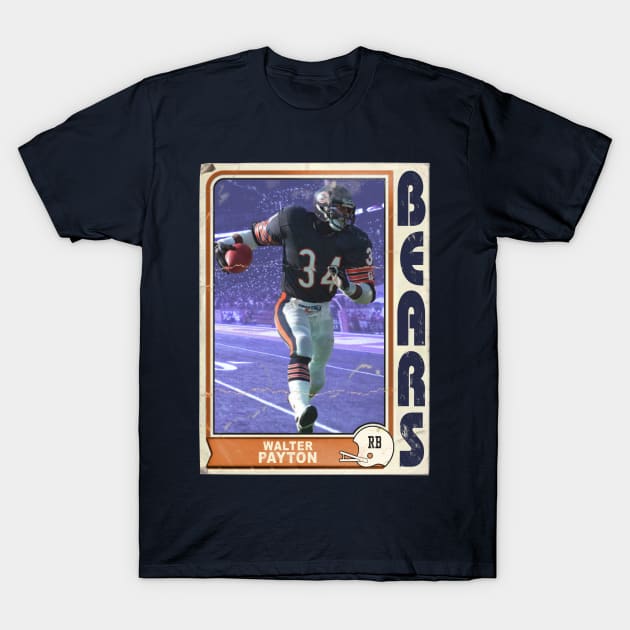 Retro Walter Payton Football Trading Card T-Shirt by darklordpug